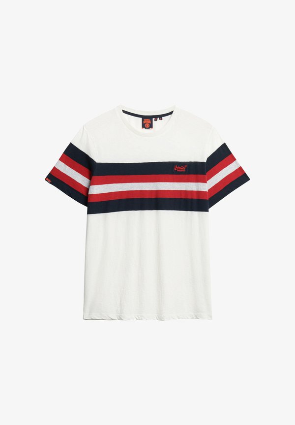 Superdry & Co ESSENTIALS STRIPE - Print T-shirt - brilliant white chest stripe