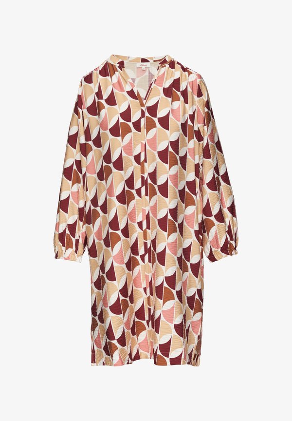 s.Oliver MIT ALL-OVER-PRINT UND SEITLICHEN EINGRIFFTASCHEN - Day dress - himbeere