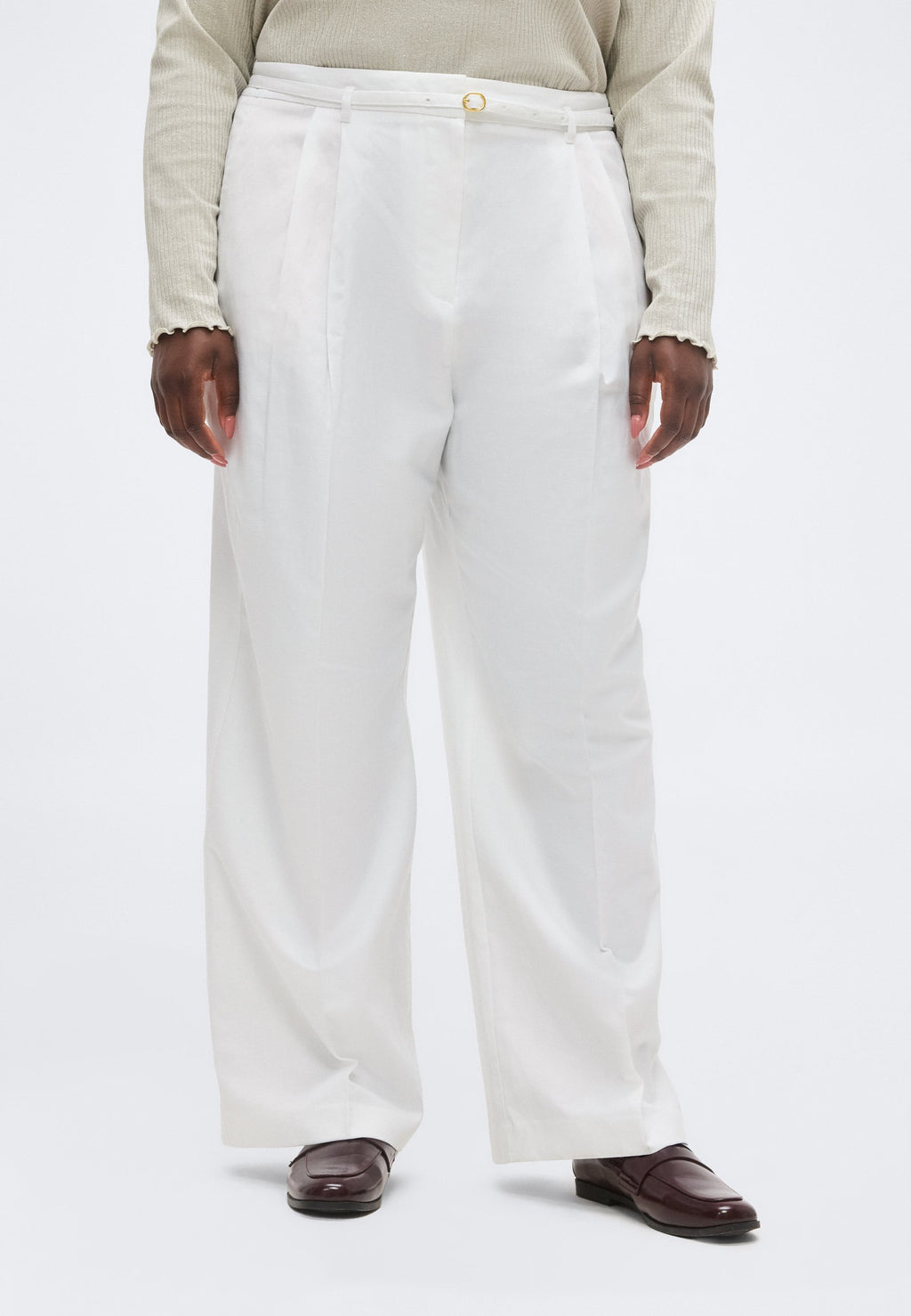 CURVE WIDE LEG LINEN BLEND TROUSERS Media 3