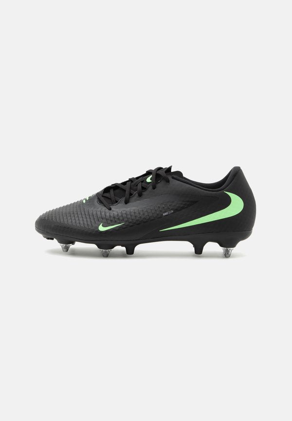Nike Performance PHANTOM 6 LOW ACADEMY SG - Soft-ground football boots - black/illusion green-black