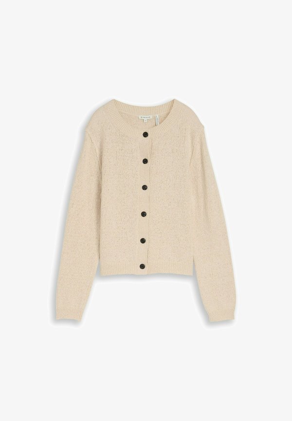 TOM TAILOR MIT RUNDHALSAUSSCHNITT - Cardigan - sand stone beige