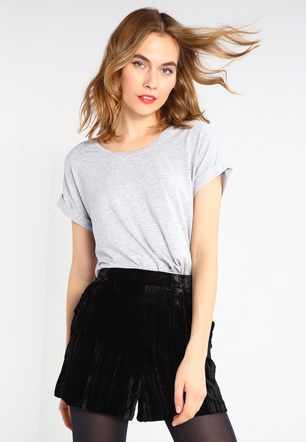 ONLY ONLMOSTER S/S O-NECK TOP NOOS JRS - Basic T-shirt - light grey melange