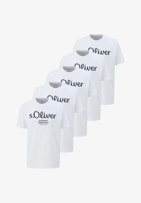 s.Oliver 5 Pack - Print T-shirt - weiß
