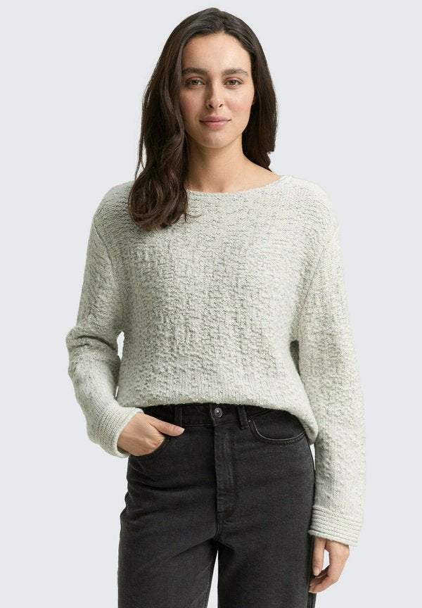 TOM TAILOR MIT STRUKTUR - Jumper - grey gradient knit