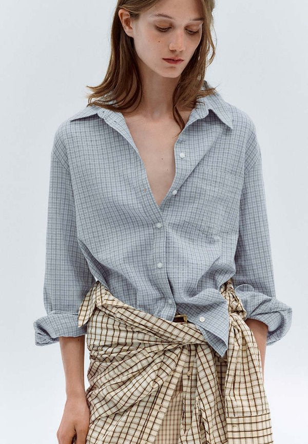 Mango ADULT - Button-down blouse - light blue