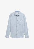 TOM TAILOR Shirt - white blue twill structure