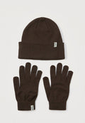 Jack & Jones JACCOOPER BEANIE AND GLOVES SET - Gloves - chocolate brown