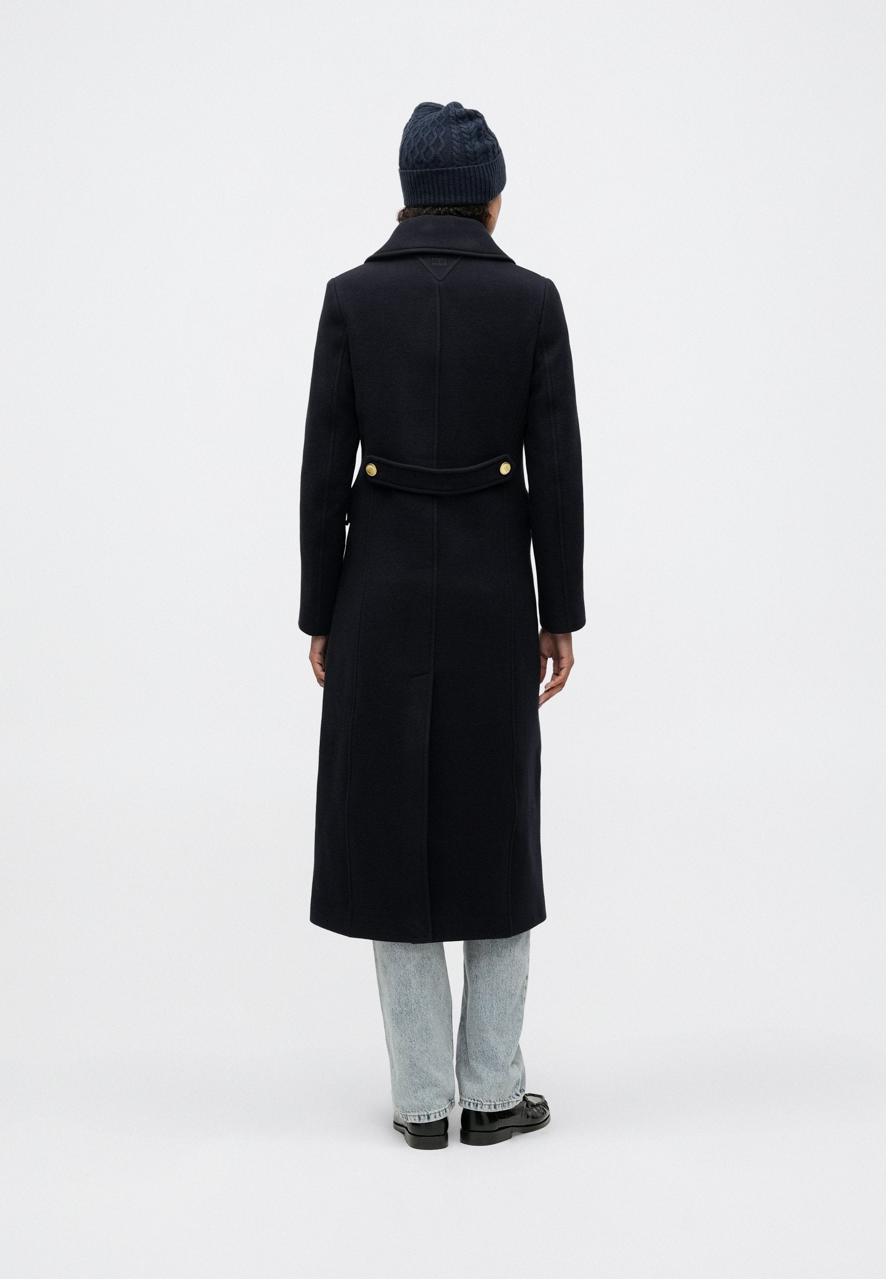 WOOL BLEND LONGLINE SLIM TAILORED COAT Media 4
