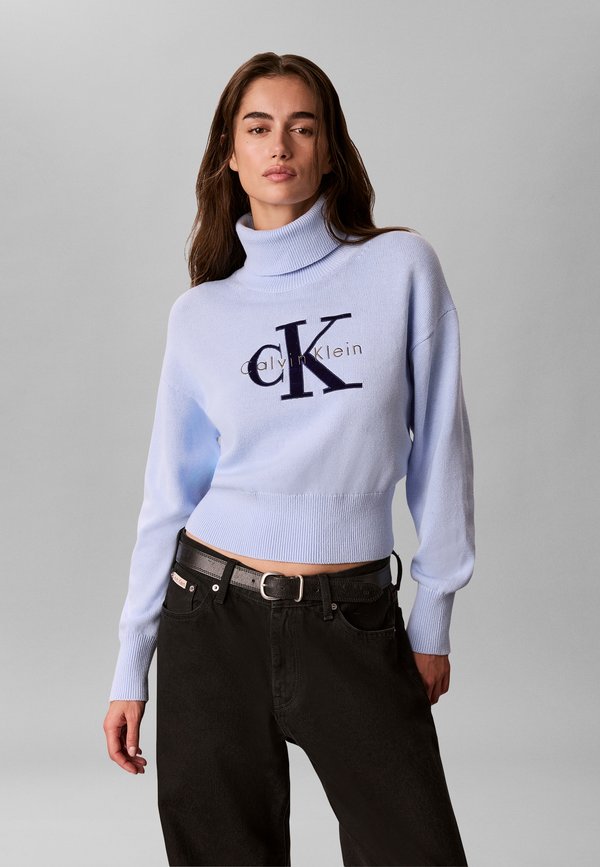 Calvin Klein Jeans LS LOGO TNECK PULLOVER - Jumper - sweet blue