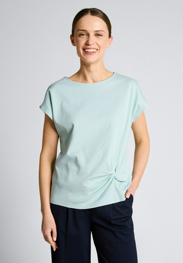 TOM TAILOR MIT KNOTENDETAIL - Basic T-shirt - blue haze
