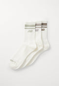 New Balance EVERYDAY STRIPE MIDCALF UNISEX 3 PACK - Socks - sand/white
