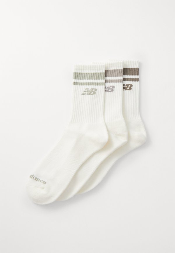 New Balance EVERYDAY STRIPE MIDCALF UNISEX 3 PACK - Socks - sand/white