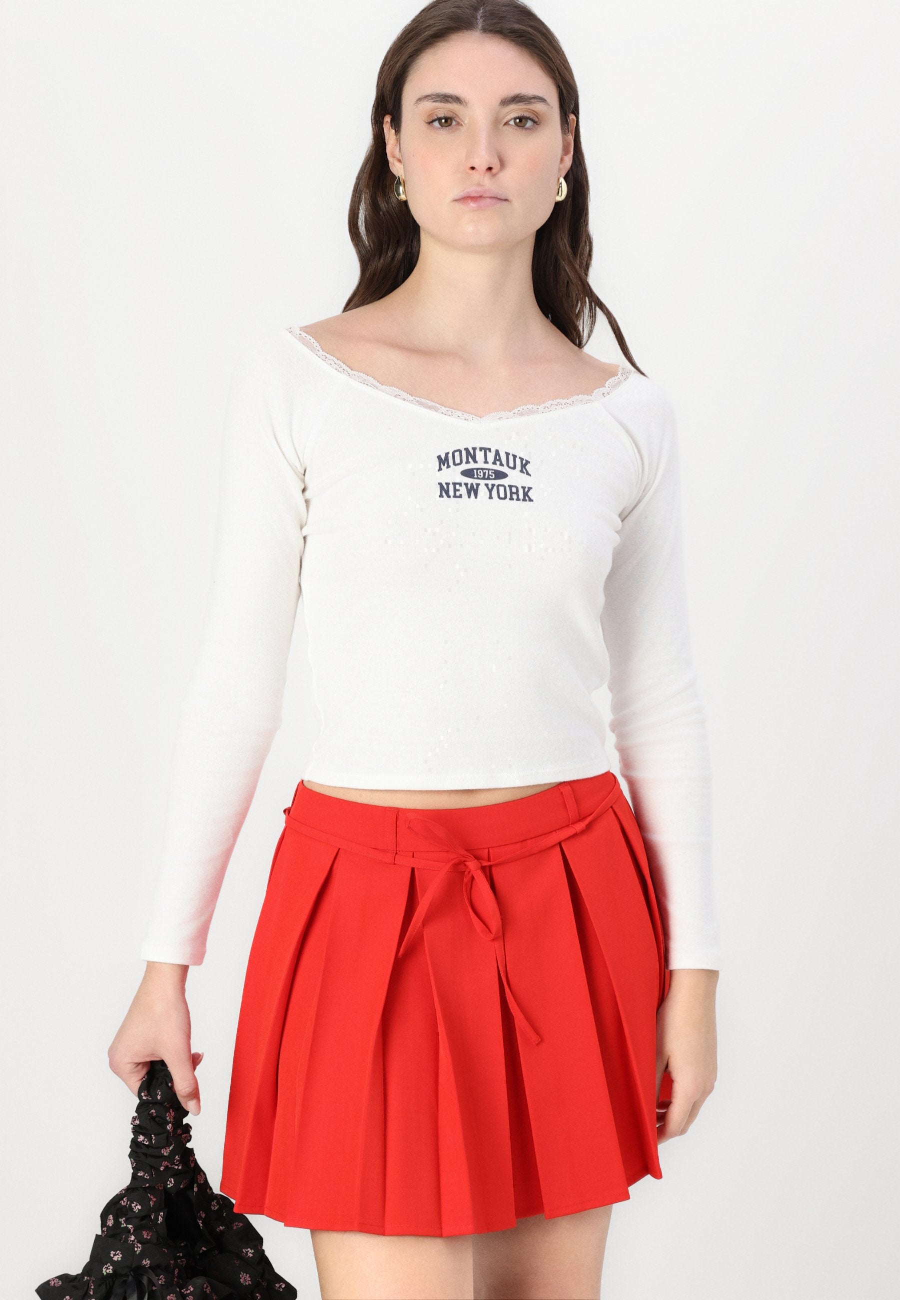Hollister Co. Lace Trim Off-the-Shoulder San Diego Graphic Tee