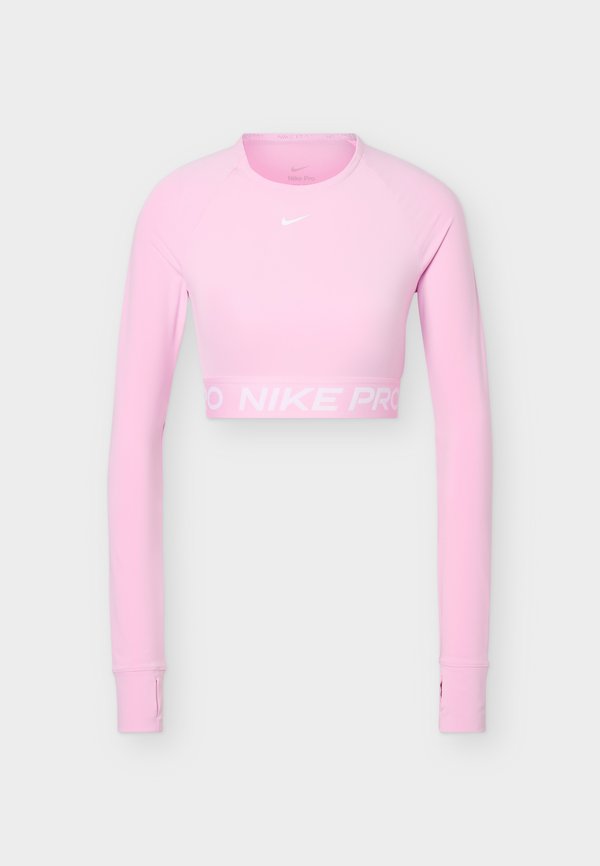 Nike Performance NIKE PRO DF 365 CROP LS - Long sleeved top - pink rise/white