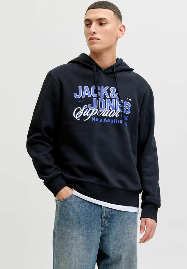 Jack & Jones JJELOGO SWEAT HOOD 2 COL 25/26 NOOS - Hoodie - navy blazer