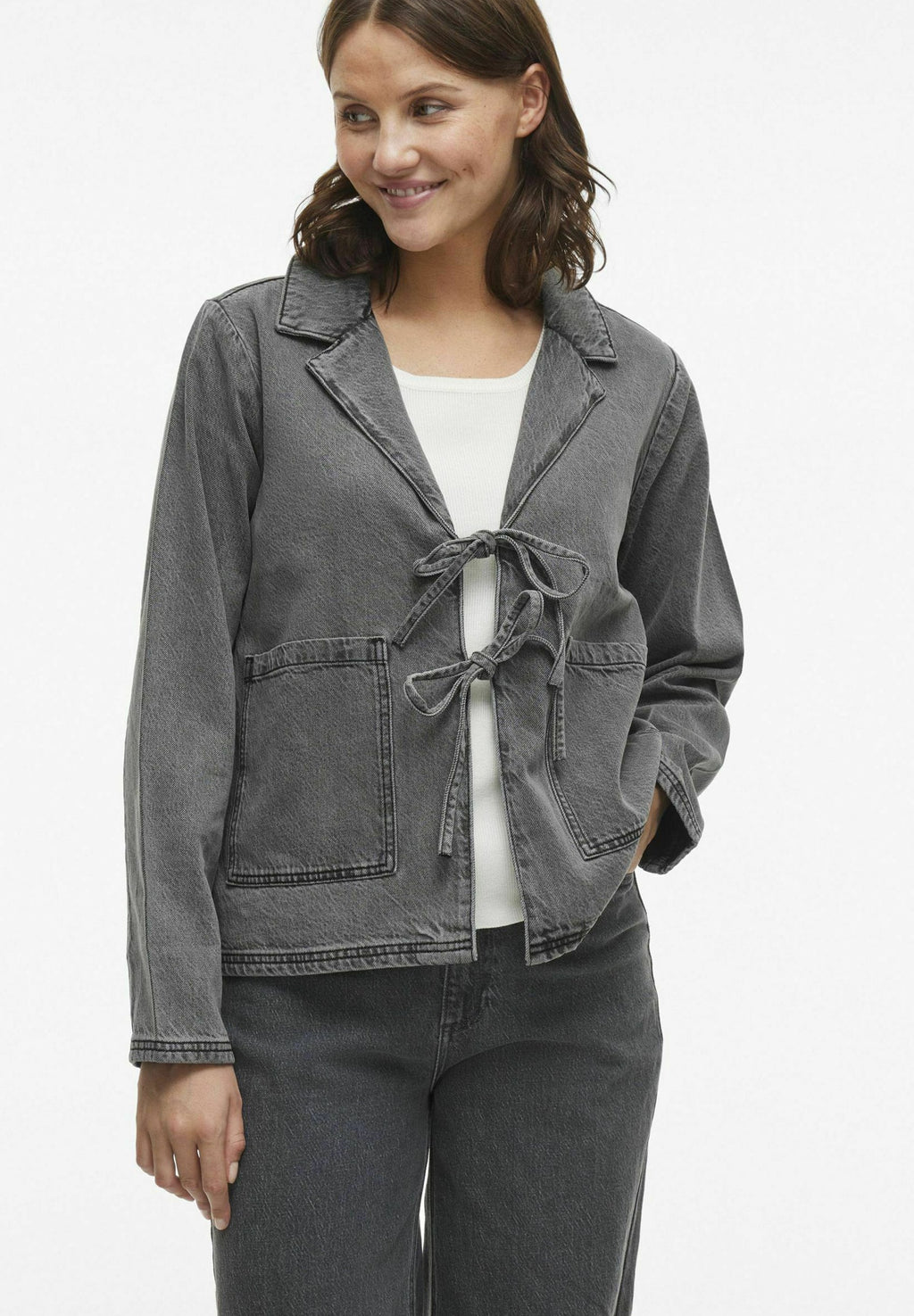 VILA Denim VIKIKI Tie front