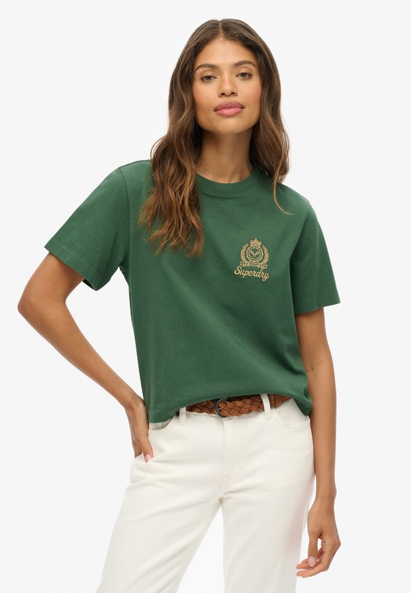 Superdry & Co COUNTRY CLUB BOXY - Print T-shirt - deep green
