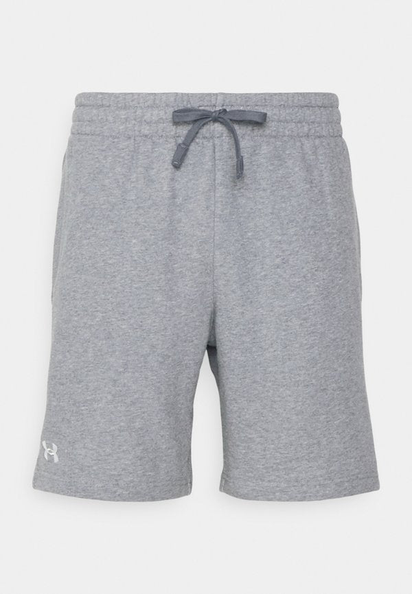 Under Armour RIVAL FLEECE - Sports shorts - castlerock light heather/white