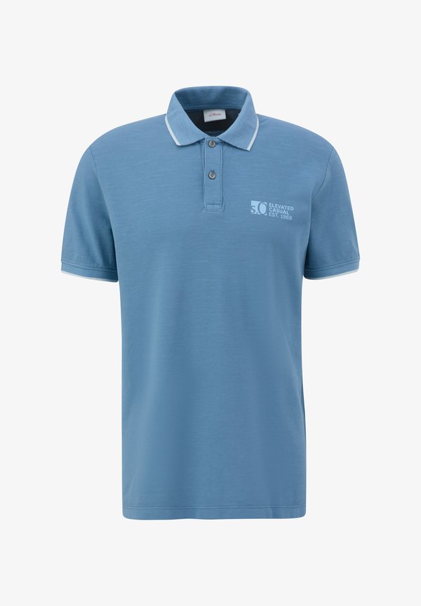 s.Oliver MIT LOGO-PRINT - Polo shirt - hellblau