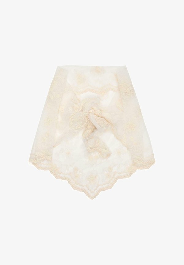 Bershka EMBROIDERED - SCARF - Scarf - beige