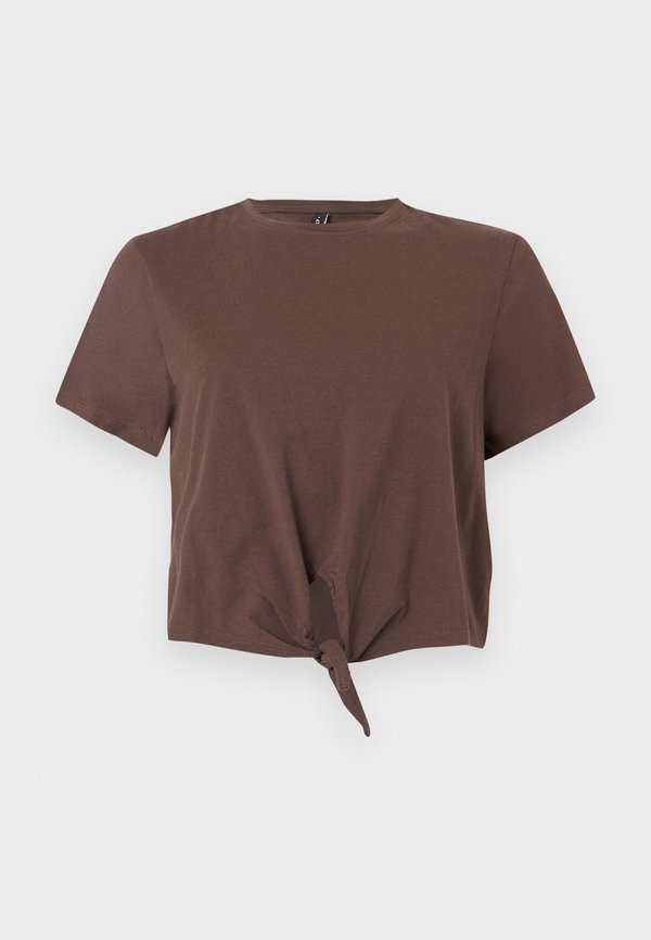 ONLY ONLMAY SHORT KNOT BOX - Print T-shirt - chocolate martini