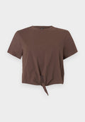 ONLY ONLMAY SHORT KNOT BOX - Print T-shirt - chocolate martini