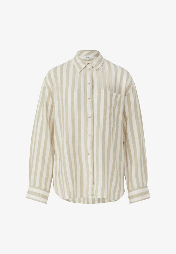 s.Oliver Button-down blouse - hellbraun