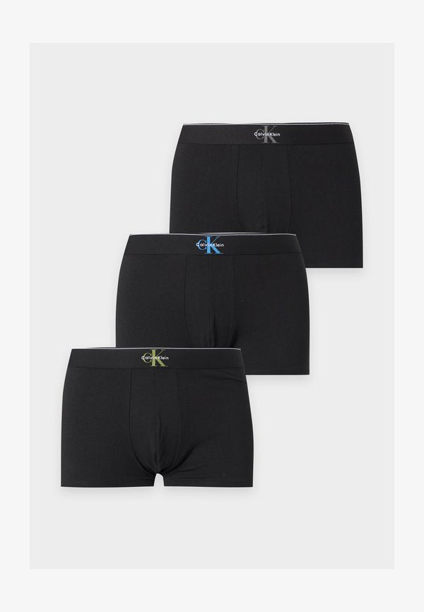 Calvin Klein Underwear GRAPHIC MONOGRAM 3 PACK - Trunks - granite gray/poseidon blue/iguana