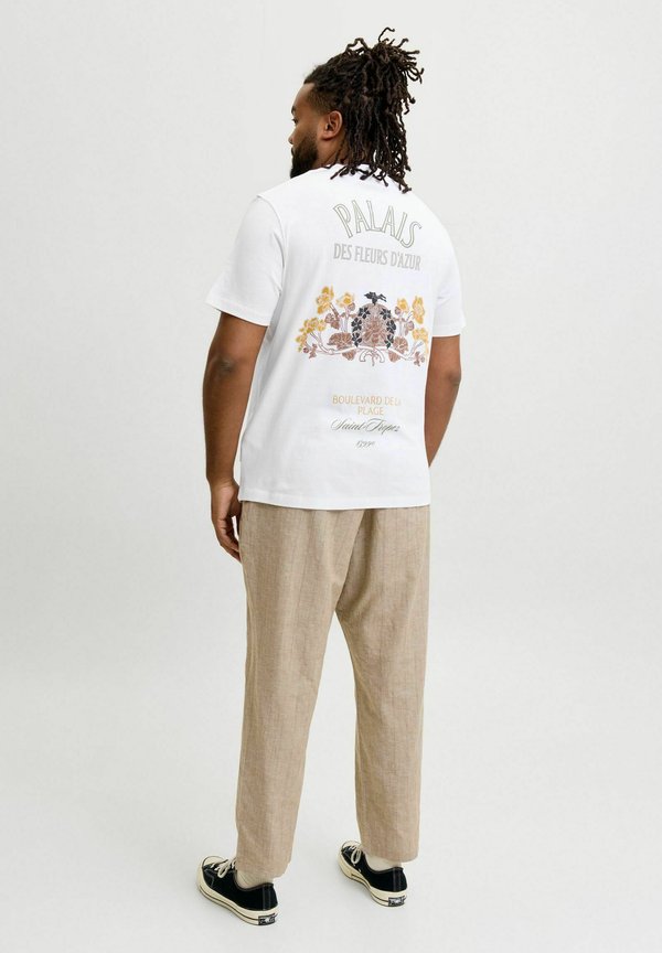 Jack & Jones LONGSLEEVED T-SHIRT PLUS SIZE LONGSLEEVED T-SHIRT - Print T-shirt - bright white