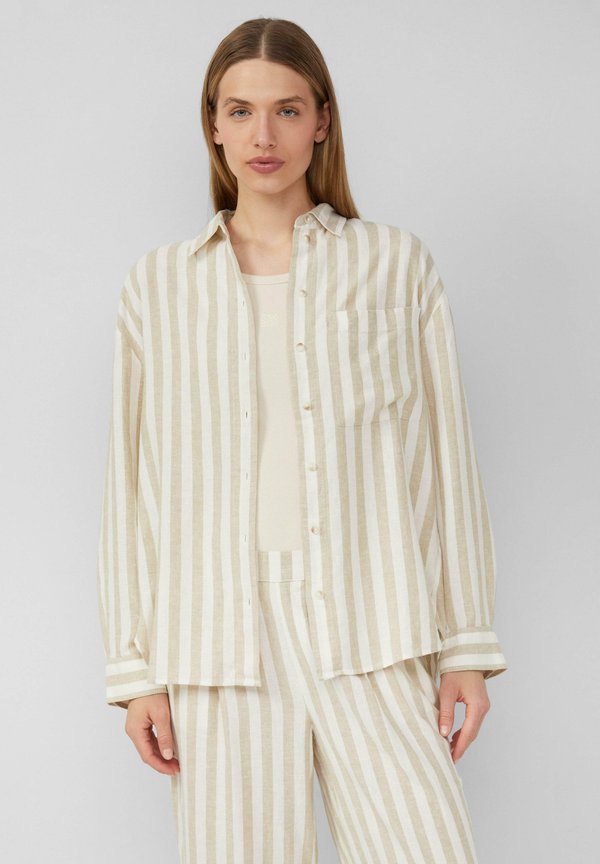 s.Oliver Button-down blouse - hellbraun