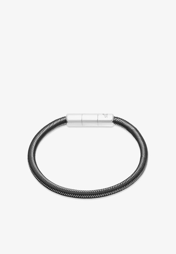 s.Oliver BRAIDED BAND - Bracelet - schwarz