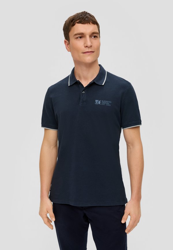 s.Oliver MIT LOGO-PRINT - Polo shirt - navy