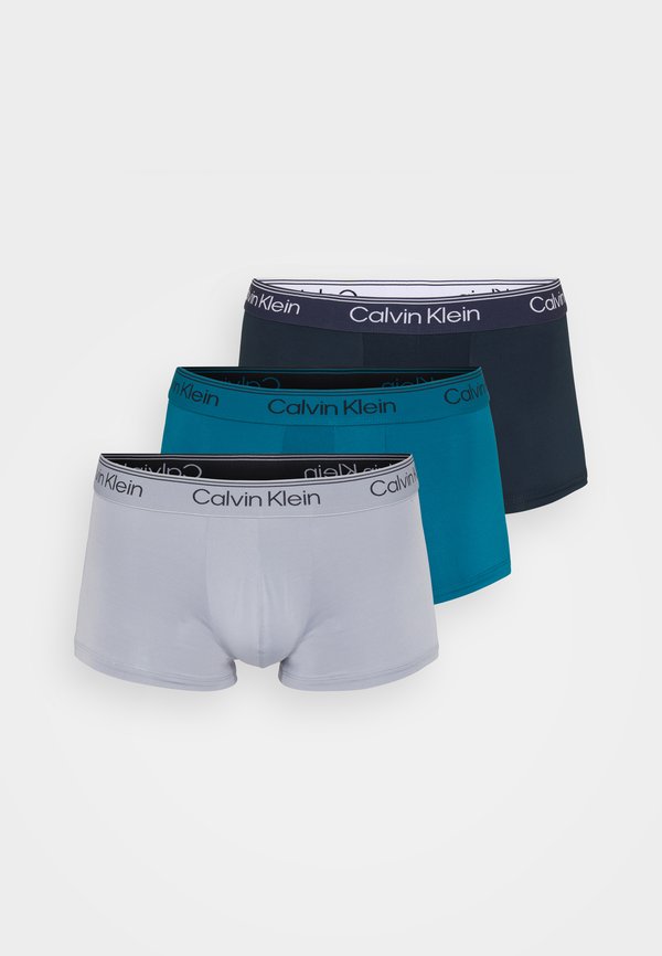 Calvin Klein Underwear LOW RISE TRUNK 3 PACK MICROFIBER STRETCH - Trunks - sleet/teal marine/shoreline