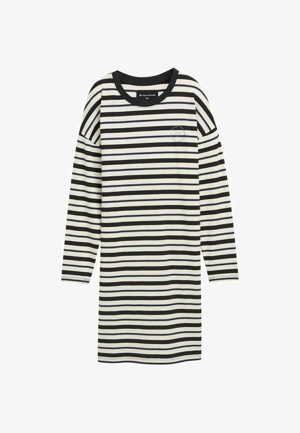 TOM TAILOR BODYWEAR GESTREIFTES - Nightie - grey dark horizontal stripe
