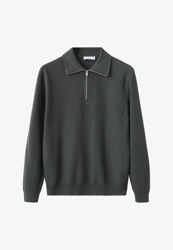 Mango Long sleeved top - gris foncé