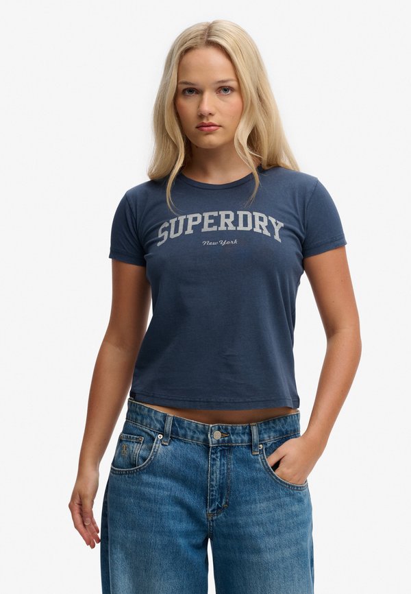Superdry & Co ATHLETIC ESSENTIALS GRAPHIC  - Print T-shirt - classic navy