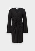 BELL V NECK FRONT TWIST DRESS Media 1