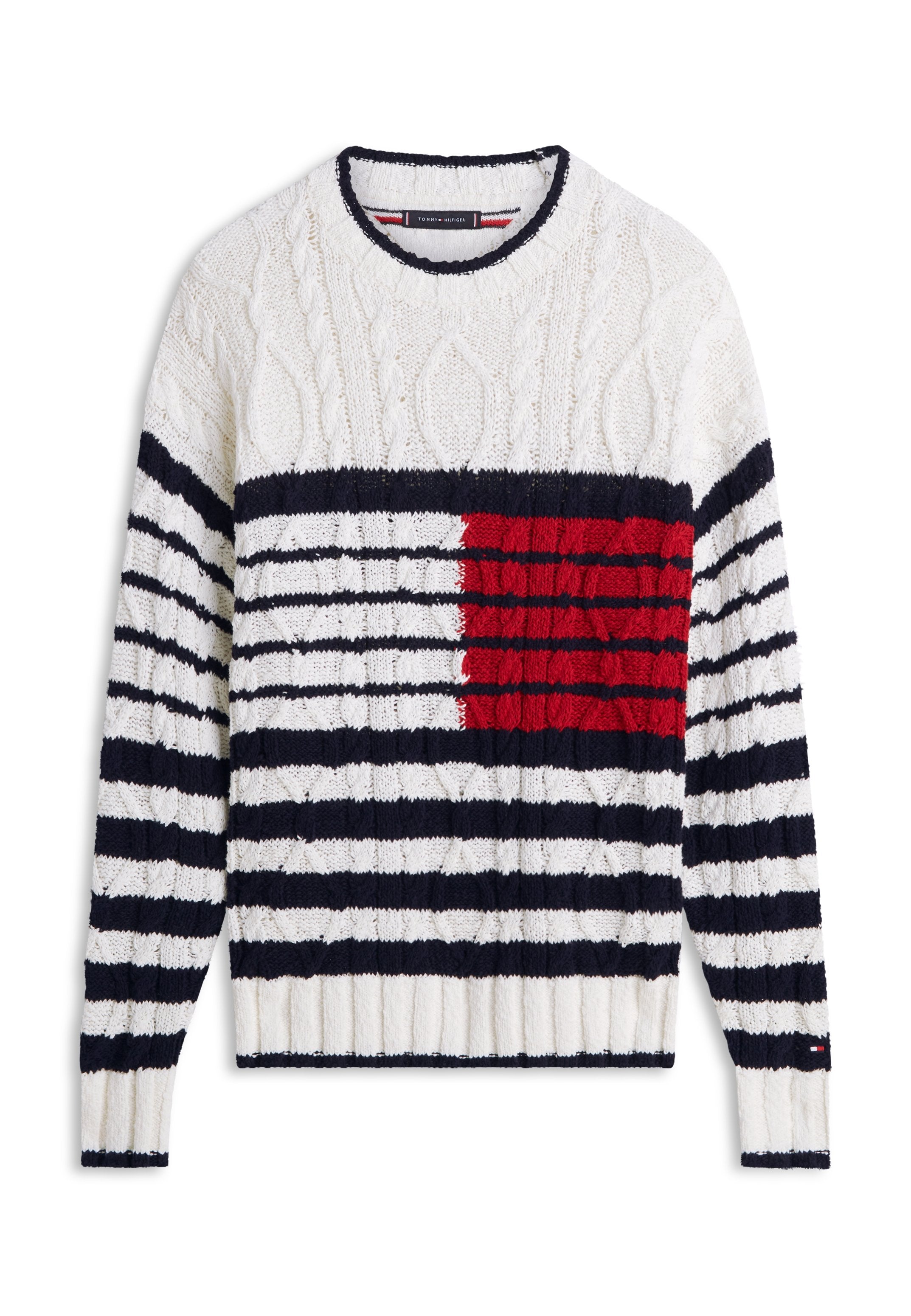 CABLE KNIT BRETON STRIPE FLAG JUMPER Media 1