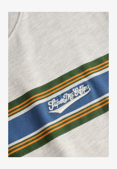 Superdry & Co SUPERDRY OUTDOOR STRIPE LOGO RELAXED T-SHIRT.. - Print T-shirt - glacier grey marl