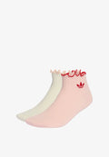 adidas Originals RUFFLE 2 PACK - Socks - cream white/sandy pink