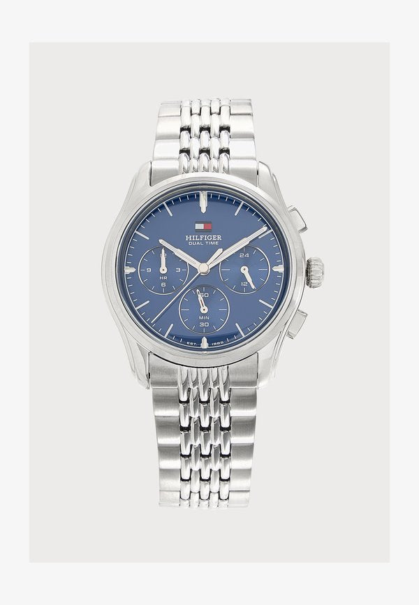 Tommy Hilfiger THE EMPIRE - Chronograph watch - silver-coloured/blue