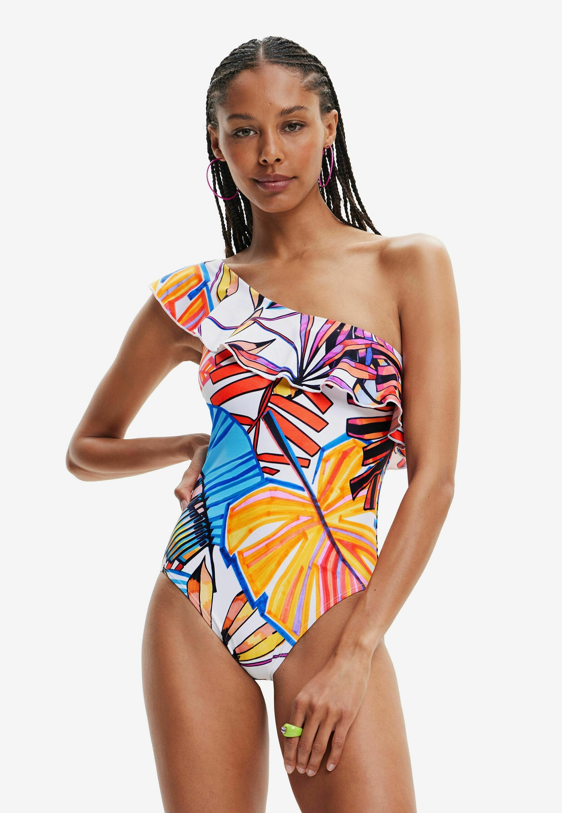 Desigual ASYMMETRIC STRAP SWIMSUIT