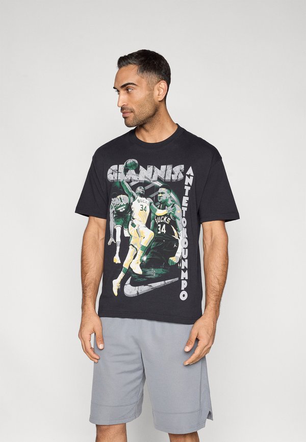 Nike Performance MILWAUKEE BUCKS GIANNIS ANTETOKOUNMPO TEE - Club wear - black