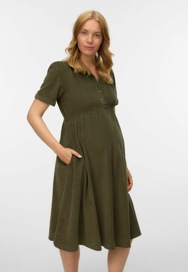 Vero Moda VMMRAY Corduroy Maternity - Shirt dress - olive night