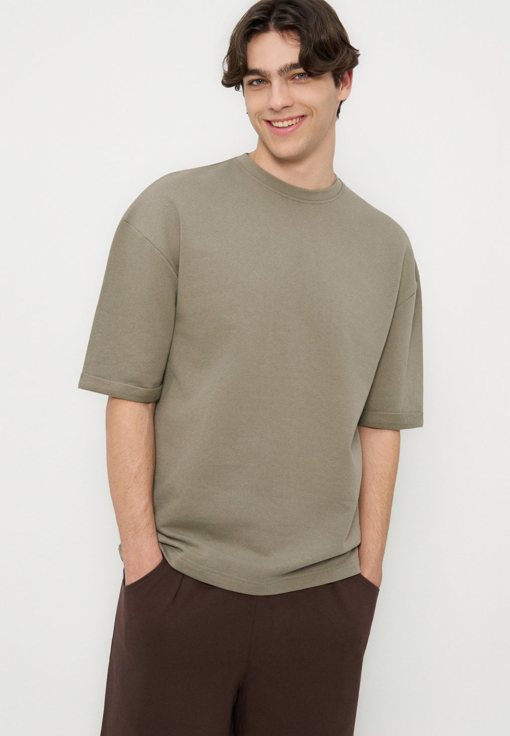 YOURTURN HEAVYWEIGHT OVERSIZED FIT TURN UP TERRY