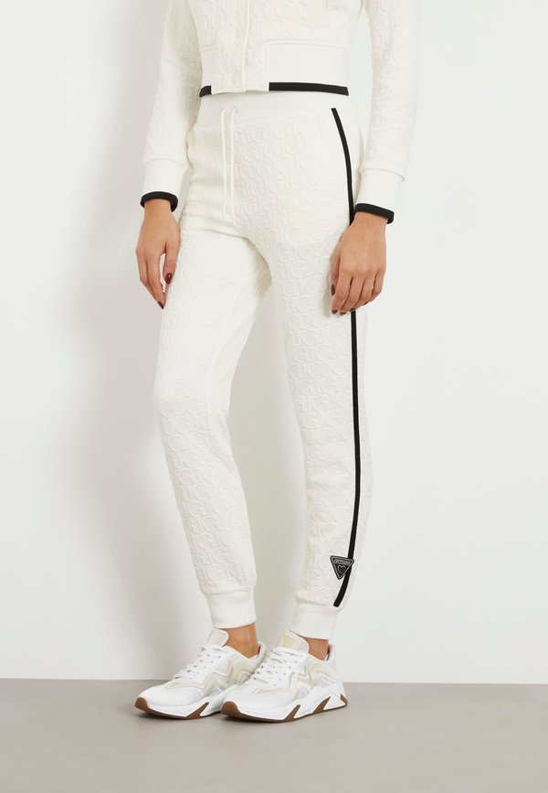 Guess JOGGING -PRÄGELOGO - Tracksuit bottoms - weiß