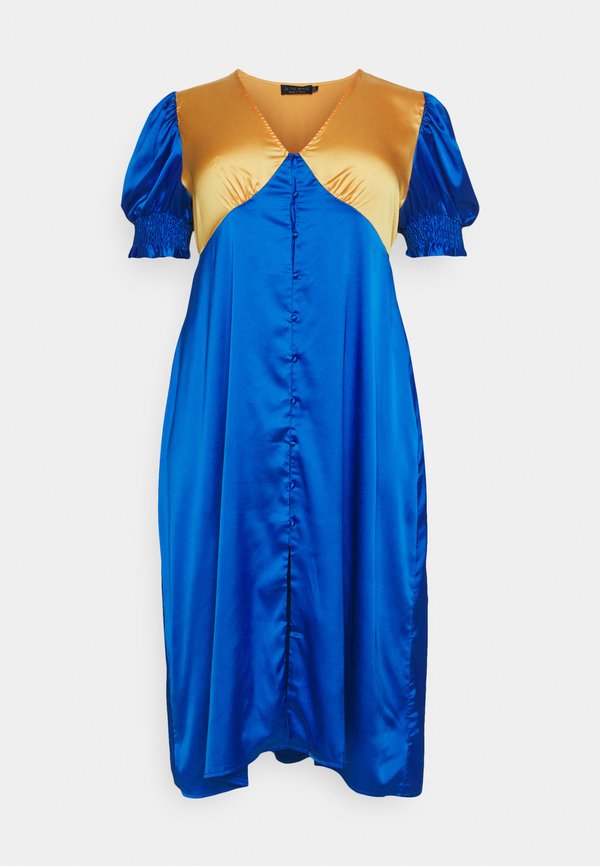 IN THE STYLE CURVE BLOCK COLOUR MIDI DRESS