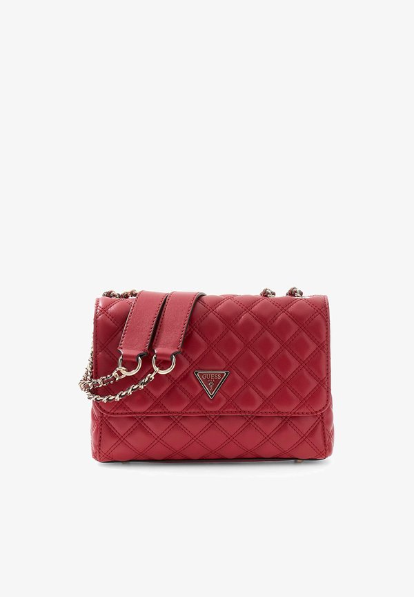 Guess GIULLY II 2 COMP CNVRTBLE FLAP - Cross body bag - dunkelrot