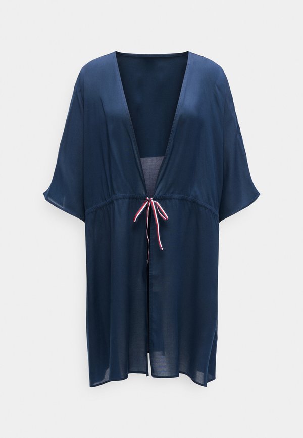 Tommy Hilfiger KAFTAN MINI COVER-UP DRESS - Beach accessory - dark night navy