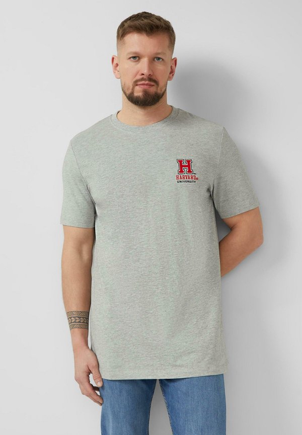 s.Oliver Print T-shirt - grau meliert
